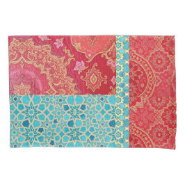 ORIENTAL Red Turquoise Pattern - Pillowcase Kissenbezug