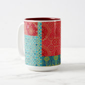 ORIENTAL Red Turquoise Pattern - Tasse, Cup Zweifarbige Tasse (Vorderseite Links)