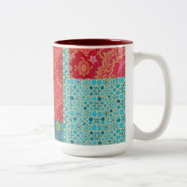ORIENTAL Red Turquoise Pattern - Tasse, Cup Zweifarbige Tasse