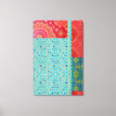 ORIENTAL Red Turquoise Pattern - Wrapped Canvas Leinwanddruck (Vorderseite)