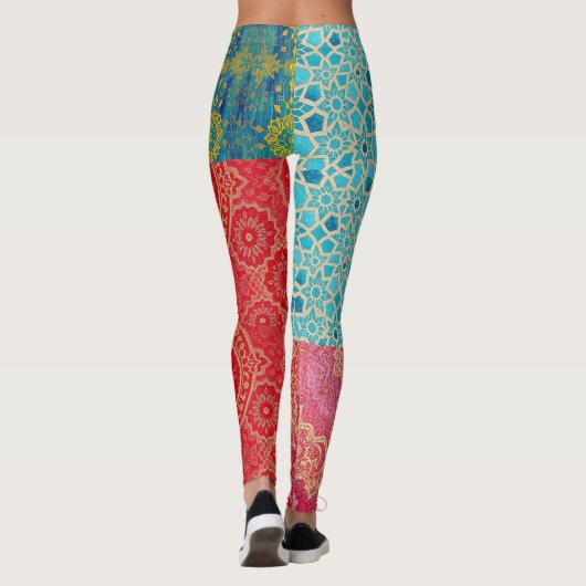 ORIENTAL Red Turquoise Patterns - Leggings (Rückseite)