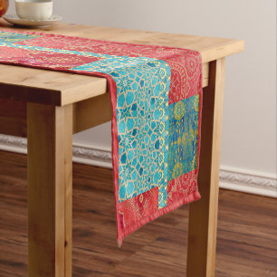 ORIENTAL Red Turquoise - Tablecloth, Runner Kurzer Tischläufer