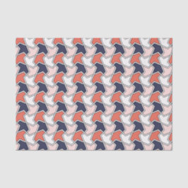 Oriental Red White Blue Geometric Arrows Art Seidenpapier