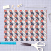 Oriental Red White Blue Geometric Arrows Art Seidenpapier (Handwerk)