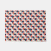 Oriental Red White Blue Geometric Arrows Pattern Fußmatte (Vorderseite)