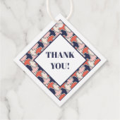 Oriental Red White Blue Geometric Arrows Pattern Geschenkanhänger (Rückseite)