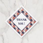 Oriental Red White Blue Geometric Arrows Pattern Geschenkanhänger (Vorderseite)