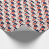 Oriental Red White Blue Geometric Arrows Pattern Geschenkpapier (Ecke)