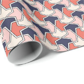 Oriental Red White Blue Geometric Arrows Pattern Geschenkpapier (Rolleneckpunkt)