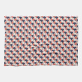 Oriental Red White Blue Geometric Arrows Pattern Geschirrtuch (Horizontal)
