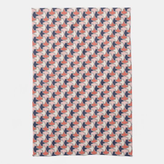 Oriental Red White Blue Geometric Arrows Pattern Geschirrtuch (Vertikal)
