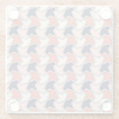 Oriental Red White Blue Geometric Arrows Pattern Glasuntersetzer (Rückseite)