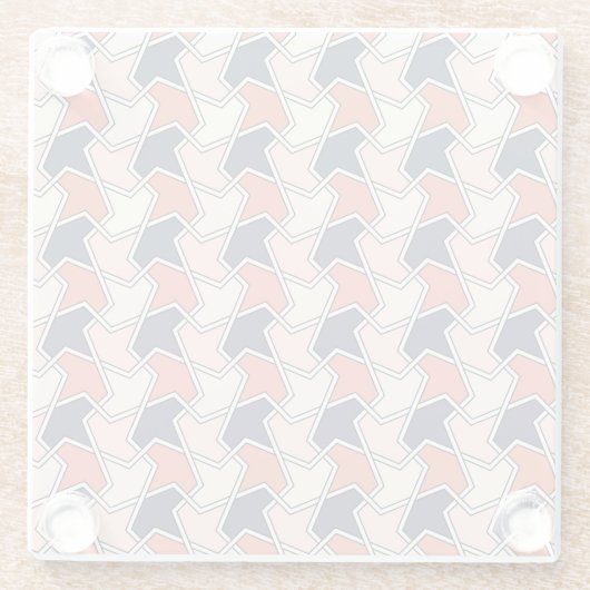 Oriental Red White Blue Geometric Arrows Pattern Glasuntersetzer (Rückseite)