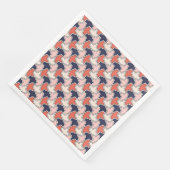 Oriental Red White Blue Geometric Arrows Pattern Serviette (Ecke)