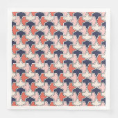 Oriental Red White Blue Geometric Arrows Pattern Serviette (Vorderseite)