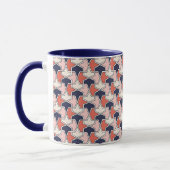Oriental Red White Blue Geometric Arrows Pattern Tasse (Links)