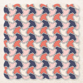 Oriental Red White Blue Geometric Arrows Pattern Untersetzer (Vorderseite)