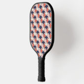 Oriental Red White Blue Geometric Arrows Vector Pickleball Schläger (Links)