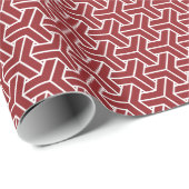 Oriental Red White Shinshu Japan Bishamon Muster Geschenkpapier (Rolleneckpunkt)