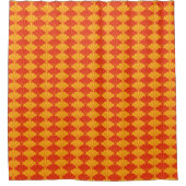 Oriental Red Yellow Kiku Chrysanthemum Mon Pattern Duschvorhang (Vorderseite)