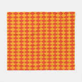 Oriental Red Yellow Kiku Chrysanthemum Mon Pattern Fleecedecke (Vorderseite (Horizontal))
