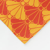 Oriental Red Yellow Kiku Chrysanthemum Mon Pattern Fleecedecke (Ecke)