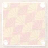 Oriental Red Yellow Kiku Chrysanthemum Mon Pattern Glasuntersetzer (Rückseite)