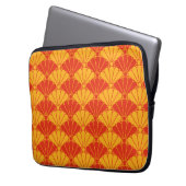 Oriental Red Yellow Kiku Chrysanthemum Mon Pattern Laptopschutzhülle (Vorderseite Links)