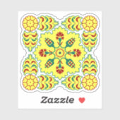 Oriental Red Yellow Ottoman Turkish Tulip Pattern Aufkleber (Blatt)