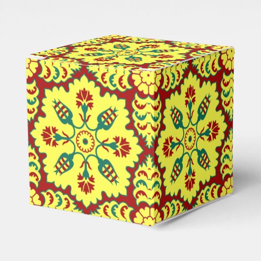 Oriental Red Yellow Ottoman Turkish Tulip Pattern Geschenkschachtel (Vorderseite)