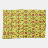 Oriental Red Yellow Ottoman Turkish Tulip Pattern Geschirrtuch (Horizontal)