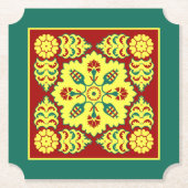 Oriental Red Yellow Ottoman Turkish Tulip Pattern Untersetzer (Vorderseite)