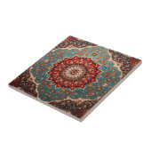 Oriental Retro Persian Muster Red Cream Blue Fliese (Seite)