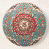 Oriental Retro Persian Muster Red Cream Blue Getränkeuntersetzer (Vorne)