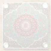 Oriental Retro Persian Muster Red Cream Blue Glasuntersetzer (Rückseite)
