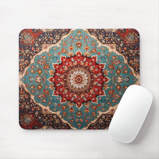 Oriental Retro Persian Muster Red Cream Blue Mousepad (Mit Mouse)
