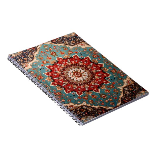 Oriental Retro Persian Muster Red Cream Blue Notizblock (Rechte Seite)