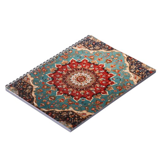 Oriental Retro Persian Muster Red Cream Blue Notizblock (Linke Seite)
