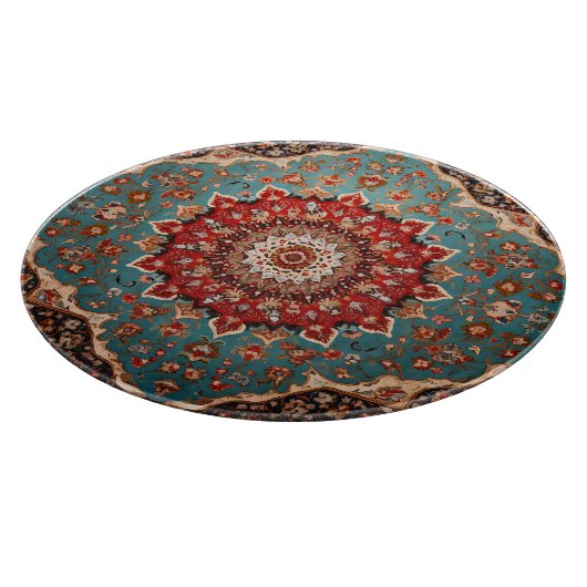 Oriental Retro Persian Muster Red Cream Blue Schneidebrett (Ecke)