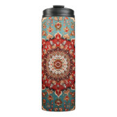 Oriental Retro Persian Muster Red Cream Blue Thermosbecher (Vorderseite)