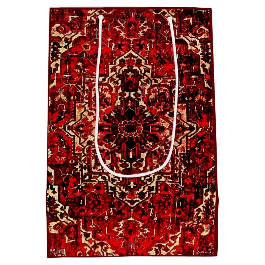 Oriental rug design in dark red mittlere geschenktüte (Rückseite)