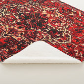 Oriental rug design in dark red sherpadecke (3/4)