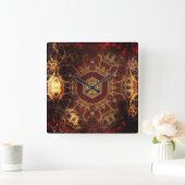 Oriental Rug Round Clock Quadratische Wanduhr (Zuhause)