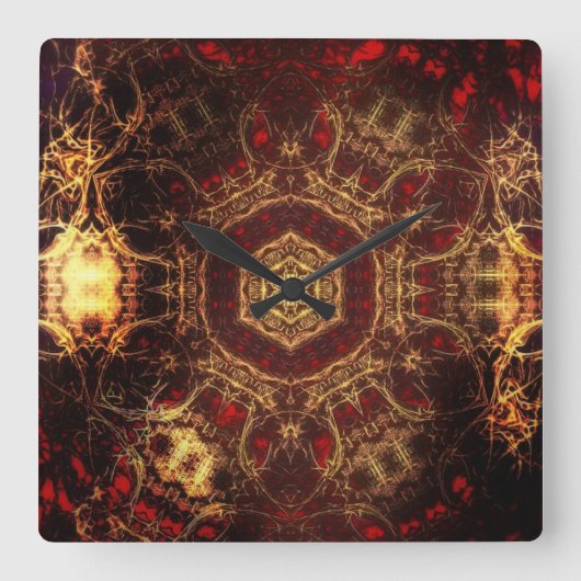 Oriental Rug Round Clock Quadratische Wanduhr (Vorderseite)