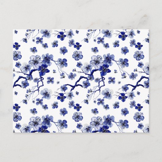 Oriental Sakura Branch Pattern Feiertagspostkarte (Vorderseite)