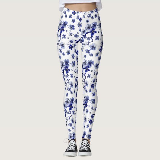 Oriental Sakura Branch Pattern Leggings (Vorderseite)
