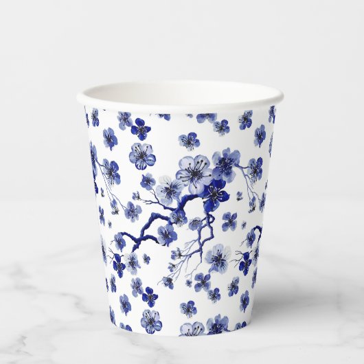 Oriental Sakura Branch Pattern Pappbecher (Vorderseite)