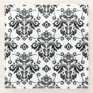 Oriental Schwarz & Weiß: Klassische Textur Glasuntersetzer