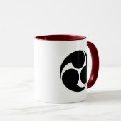 Oriental Schwarz-weiß Kobayakawa Japan Mon Art Tasse (VorderseiteRechts)