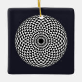 Oriental Schwarz-weiß Mandala Geometric Vector Art Keramikornament (Vorderseite)